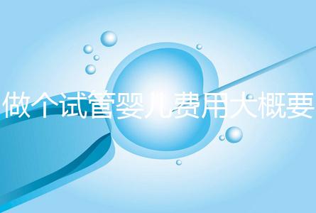 做個試管嬰兒費用大概要多少(做個試管嬰兒費用大概要多少錢)