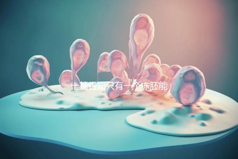 一篇告知只有一個凍胚能否移植，機會有多大做之前都看看